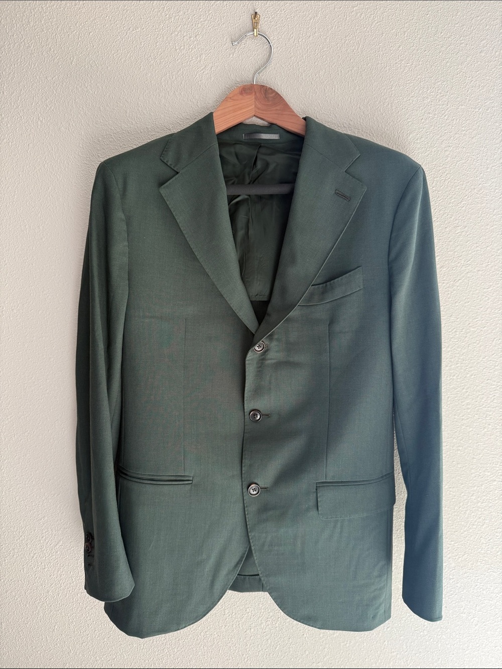 d'Avenza suit Green Dormeuil High Twist Wool size 52EU 42 US